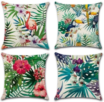 Freeas - 4 cushion covers in cotton and linen 45 x 45 cm 4