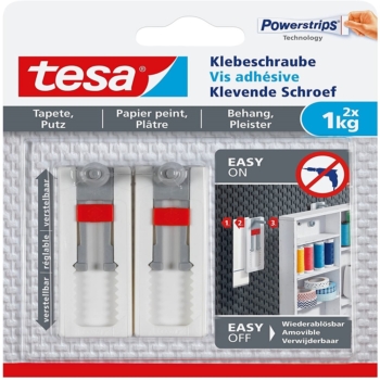 Tesa Adjustable Adhesive Screws for Wallpaper and Plaster 32