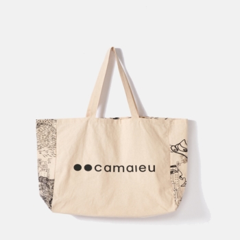 Camaïeu totebag printed in recycled cotton canvas 3