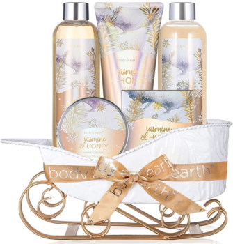 Body and Earth 6 Piece Bath and Shower Set with Jasmine and Honey Scent 98