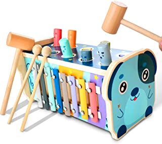 KIDWILL - Wooden Hammering Toy with Xylophone, Mole Hunt 52