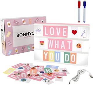 Pink Light Box with 400 Letters and Emojis 39