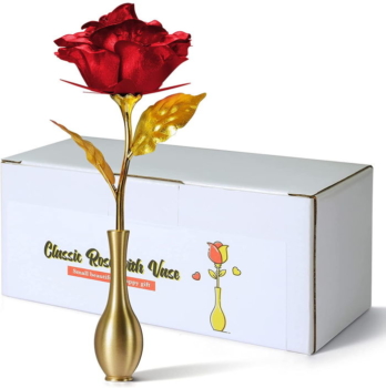 Classic artificial rose with THYGIFTREE vase 22