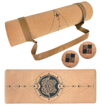 Yoga mat made of cork wood MENKAI 48