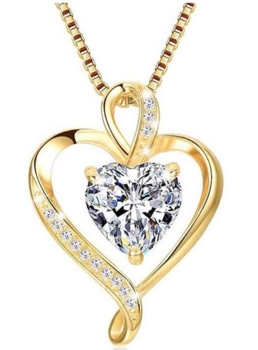 Lavumo Heart Necklace for Women Sterling Silver 925 Gold 19