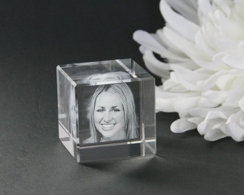 Glass Photo Cube with Engraving 38
