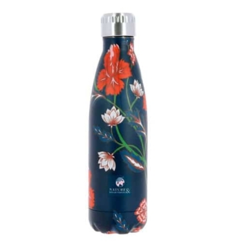Blue isothermal bottle with flowers 15