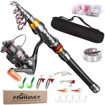 Fishoaky lure rod with integrated reel 4