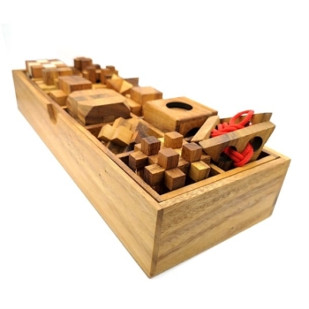 The wooden box with 12 puzzles 85
