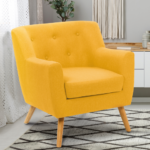 Scandinavian mustard yellow armchair 14